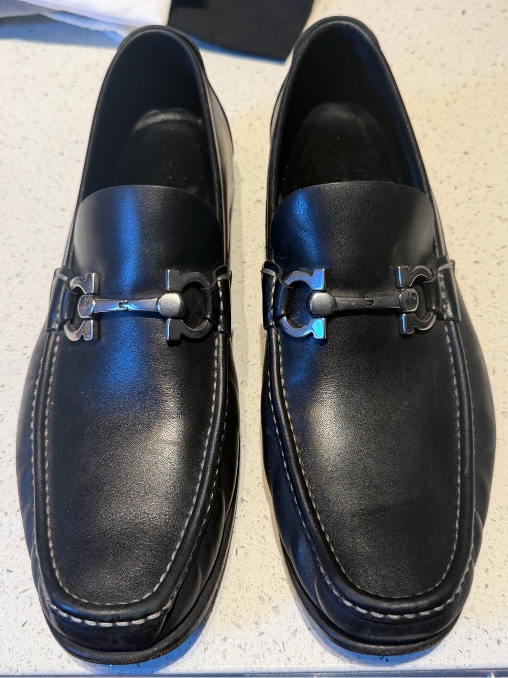 Salvatore Ferragamo Black Leather Bit Loafers